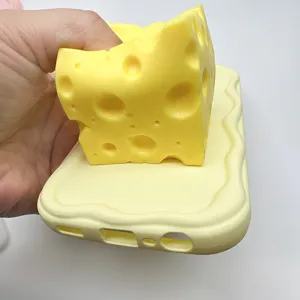Süße gelbe Käse Dekompression Handyhülle weiche wellenförmige Silikon Schutzhülle neu