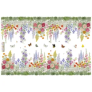 Stickers muraux autocollants clôture de jardin fleurie et papillons pour salle de classe