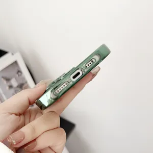 Detailed view of the electroplated phone case bottom showing precise port cutouts and speaker holes.