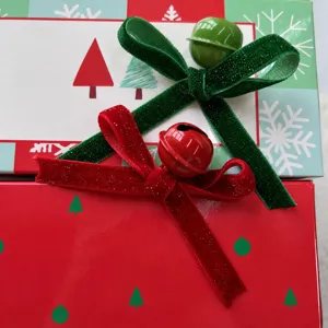 Weihnachten Samt Schleife mit Glocke Geschenk Dekoration festliche Party Dekoration Band