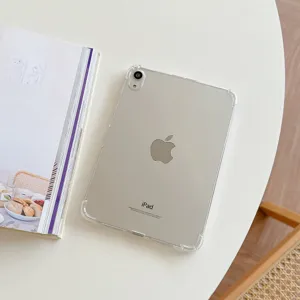 Coque de protection transparente compatible avec iPad mini, étui souple en TPU anti-chute.