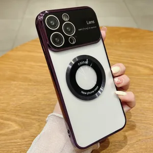 Funda protectora magnética galvanizada con gran ventana de lente para su uso diario.