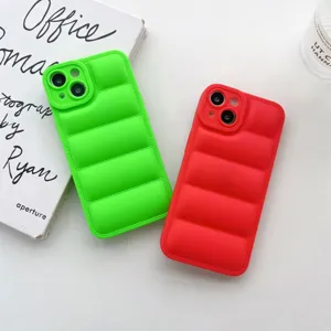 Daunenjacke Stil TPU Silikon Handyhülle für iPhone, weiche gepolsterte Schutzhülle.