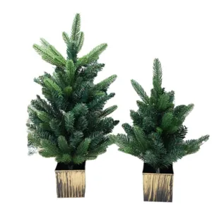 Kleine künstliche Weihnachtsbaum Set im Topf für Tischdeko Zuhause Festtag Party Deko.