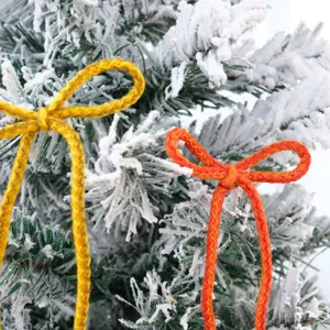 Christmas tree bow knot decorative ribbon colored twisted cotton rope gift wrapping string