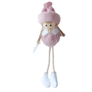 Christmas tree plush pendant hanging pink angel doll cute girl holiday party decoration gift