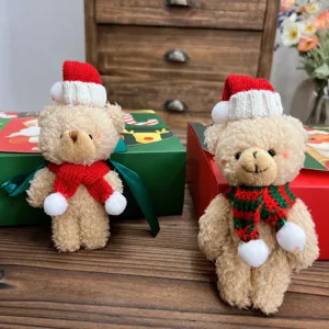 Weihnachten süßer Gelenkbär Plüsch Anhänger Tasche Zubehör weiches Spielzeug festliches Geschenk