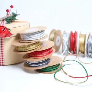 2mm metallic glitter cord string for DIY Christmas gift wrapping, ribbon decoration.