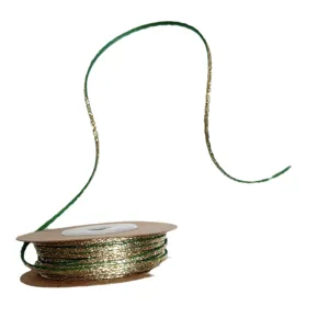 2mm green gold metallic cord string christmas gift wrapping ribbon decorative hanging rope