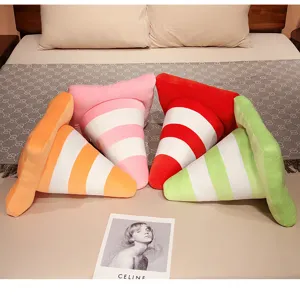 Creative traffic cone plush pillow, colorful soft throw pillow for home decor and gifts.