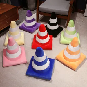 Creative Traffic Cone Plush Toy Soft Short Plush PP Cotton Filled Cute Throw Pillow Home Decor