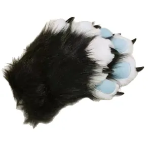 Plush animal paw gloves fluffy fursuit cat claws cute furry cosplay costume accessories