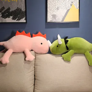 Cute dinosaur plush toy triceratops stuffed animal soft sleeping pillow for girls gift