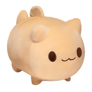 Detailed view of the cute cartoon fish tail cat plush toy pillow, soft and cozy material.