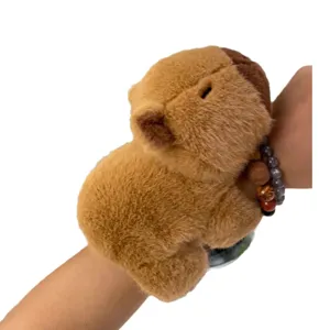 Simpatico braccialetto slap in peluche capibara morbido animale regalo per bambini