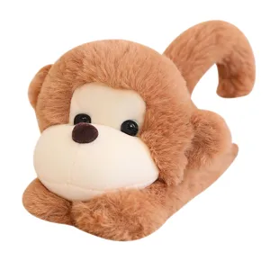 Cute plush monkey slap bracelet, soft stuffed animal wrist band toy for kids and creative gifts.