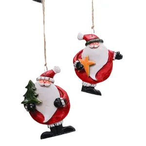 Vintage Resin Santa Claus Pendant Christmas Tree DIY Hanging Ornament Festive Party Holiday Gift Home Decor