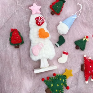 Weihnachten Filzbaum DIY Ornament Set süße handgemachte Feiertag Deko Geschenk Zubehör
