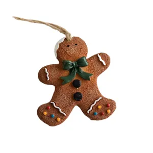 Natale resina omino di pan di zenzero ciondolo decorazione simpatico albero