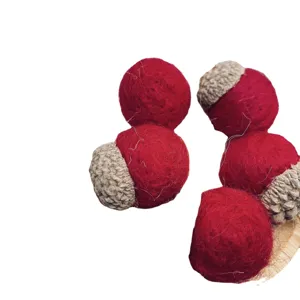 Felt wool acorn Christmas decoration accessories DIY handmade craft supplies 2cm