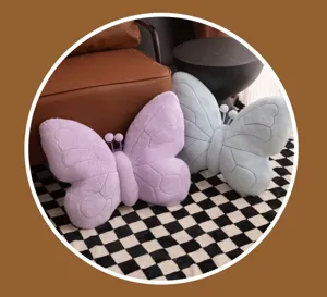 Cute butterfly plush pillow soft stuffed throw cushion for sofa bedroom home decor.