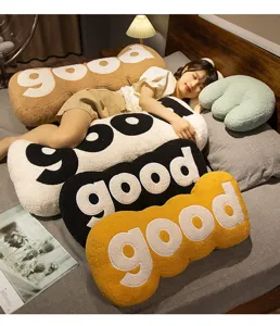 Nordic style creative letter good shape plush long body pillow comfortable sleeping cushion