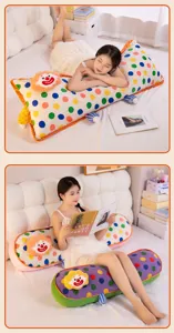 Clown long bolster pillow bed backrest cute polka dot long pillow for sleeping room decor