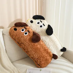 Cute puppy long plush pillow, soft sleeping leg cushion and cute cartoon sofa pillow for home.