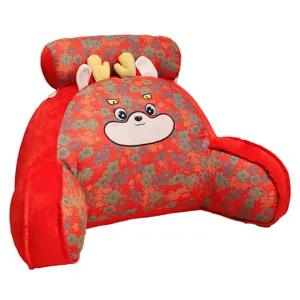 Cuscino da Letto Cartoon Morbido Grande Schienale Garza a Tre Strati Cuscino di Supporto Lombare Animale Carino Cuscino per Sedia Lavabile