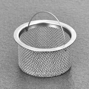 Stainless Steel Kitchen Sink Strainer Basket Anti-Clogging Drain Filter With Handle For Vegetable Basin Washbasin