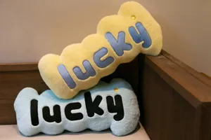 Nordic style lucky letter plush pillow creative irregular sofa cushion long body hugging pillow