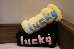 Nordic style lucky letter plush pillow, creative irregular shape sofa cushion for sleeping.