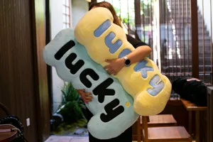 Creative letter plush body pillow, cute lucky shaped sofa cushion and comfortable sleeping pad.