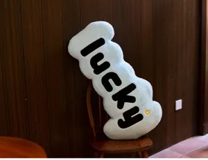 Nordic style lucky letter body pillow long plush sofa cushion cute blue hugging sleep bolster
