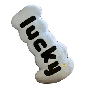 Cute light blue lucky letter shaped plush pillow, soft sofa cushion and comfortable nap body pillow.
