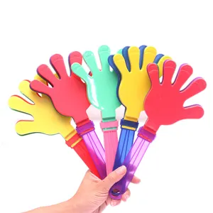 Colorful plastic hand clappers toy for party concert cheering and spirit boosting events.