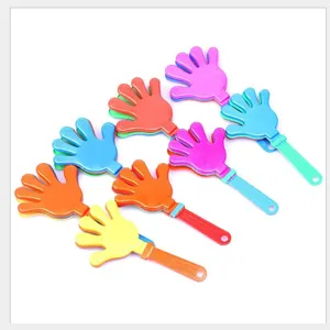 Colorful plastic hand clappers for party noisemakers, concert cheering and festive events.