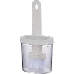 Household silicone oil brush integrated bottle set with lid for kitchen cooking barbecue.