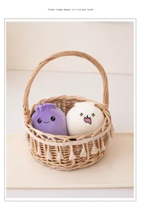 Cute plush dumpling keychain, soft stuffed cartoon doll bag charm for girls gift detail view.