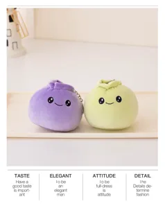 Cute plush bun keychain cute dumpling pendant soft toy bag accessory sweet gift for girls.