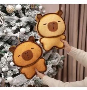 Cute capybara toast plush pillow soft stuffed animal bread cushion toy for home decor gift