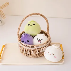 Cute plush bun keychain cute facial expression doll pendant backpack accessory keyring gift.