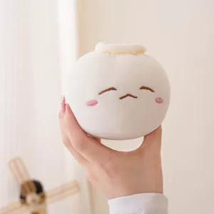 Cute facial expression steamed bun plush toy keychain pendant cute fluffy doll gift for girls