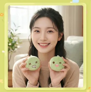 Simpatico peluche verde bambola di decompressione cuscino morbido viso carino decorazione