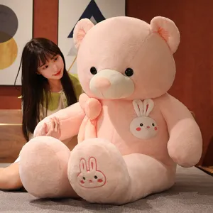 Simpatico Giocattolo di Peluche con Coniglietto Orsetto Morbido Cuscino in Cotone PP per Matrimonio e Compleanno