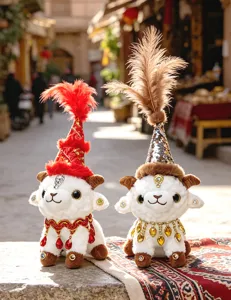 Ethnic style plush lamb doll creative cute souvenir gift toy pendant lovely ornament