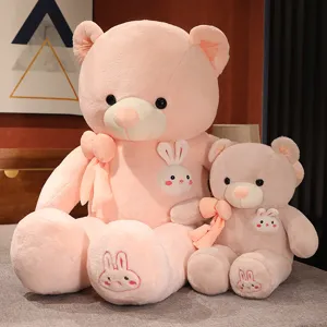 Simpatico orsacchiotto di peluche rosa grande animale imbottito bambola cuscino regalo compleanno