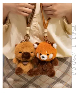 Cute scented plush animal keychain and bag pendant, soft stuffed doll gift for girls.