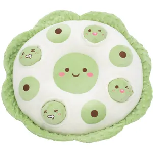 Cuscino in peluche a forma di loto verde giocattolo morbido decorazione divano antistress