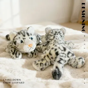 Peluche realista de leopardo de las nieves acostado tierno muneco de peluche regalo ninos